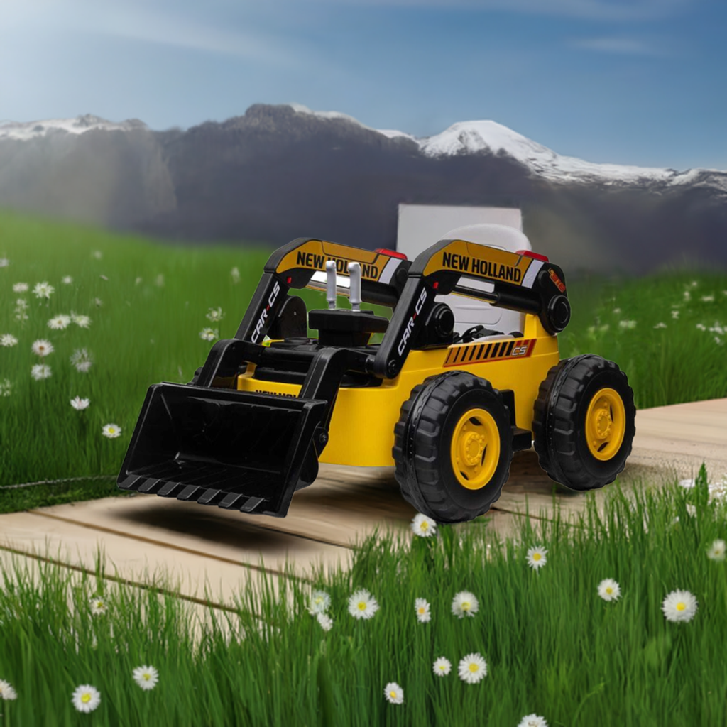 New Holland Yellow Ride On Electric Bulldozer for Kids | 2-8 Years