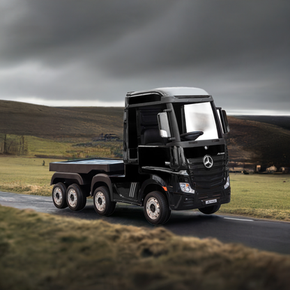 Mercedes Black Official Actro Lorry | 24V Electric Truck with Trailer