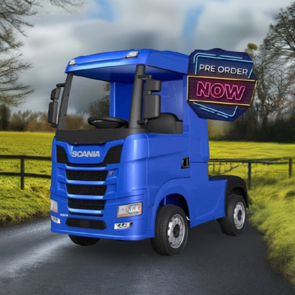 Scania Blue Ride On Truck & Trailer for Kids | 24V