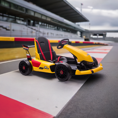 Kids Cars Yellow Ride On Electric Pink Go-Kart | 24V - kidscars.ie - [Kids Electric Cars]