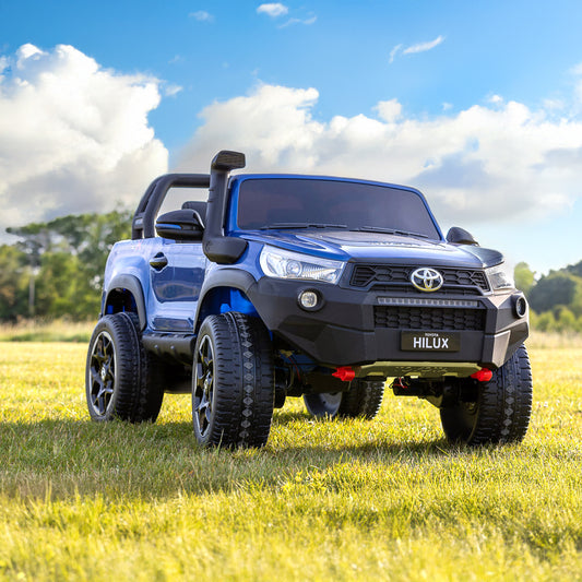 Toyota Hilux Blue 2 Seater 24V Ride On Jeep | 4WD | 2-7 Years - kidscars.ie - [Kids Electric Cars]