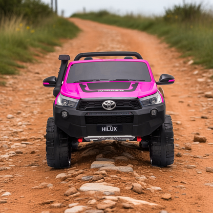 Pre-Order: Toyota Hilux Pink 2 Seater 24V Ride On Jeep - kidscars.ie - [Kids Electric Cars]