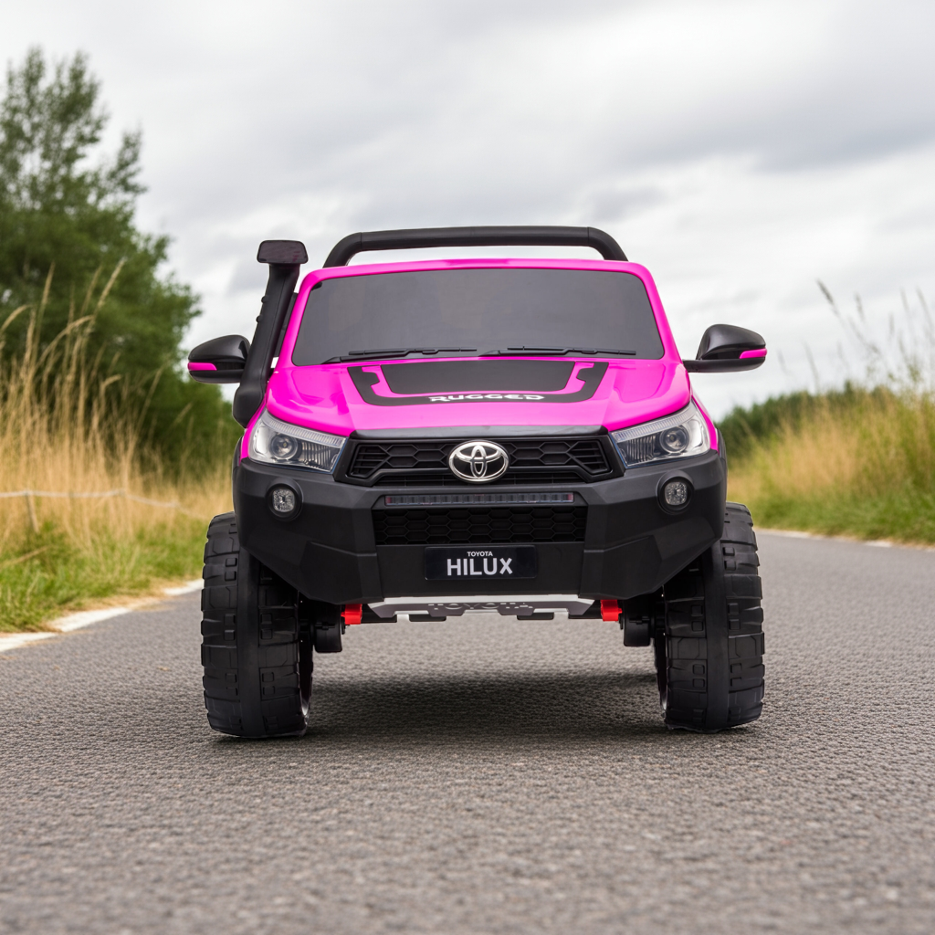 Pre-Order: Toyota Hilux Pink 2 Seater 24V Ride On Jeep - kidscars.ie - [Kids Electric Cars]