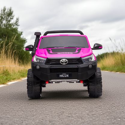 Pre-Order: Toyota Hilux Pink 2 Seater 24V Ride On Jeep - kidscars.ie - [Kids Electric Cars]