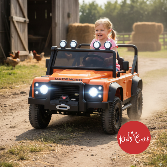Landrover Defender Official 12V Ride On for Kids | Orange