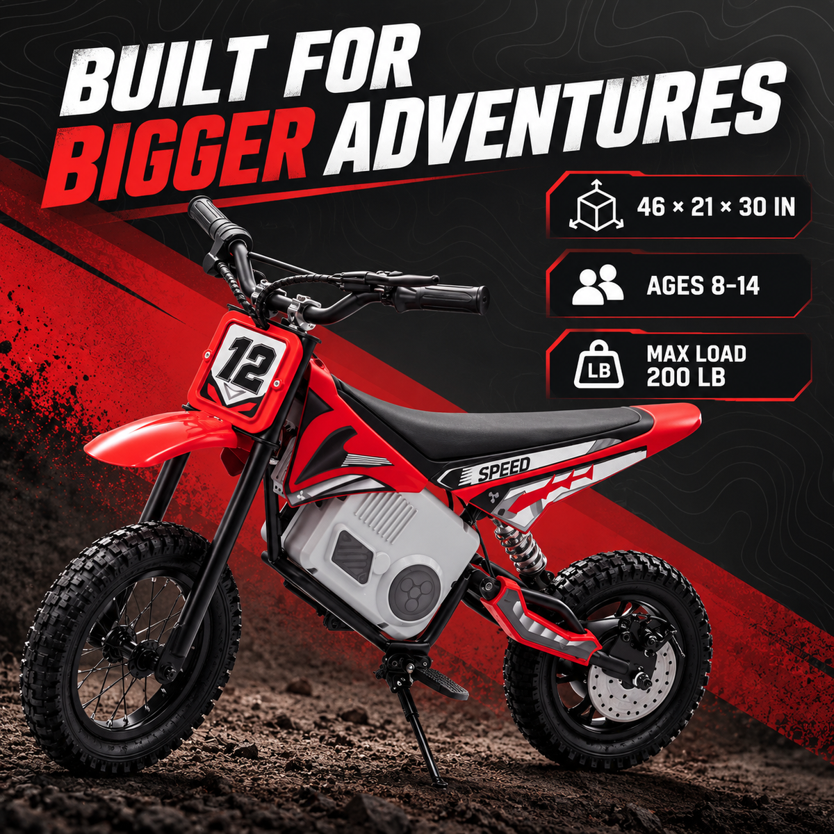 Pre-Order: 36V Electric Mini Dirt Bike | Red - Age 6+