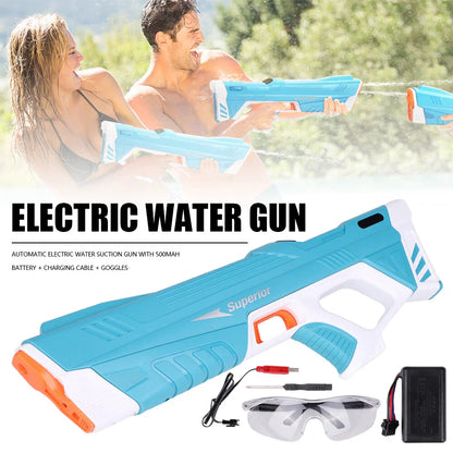 Water Gun Pistol Soaker Powerful Long Range Super Pump Kids Electric Water Gun Green - kidscars.ie - [Kids Electric Cars]