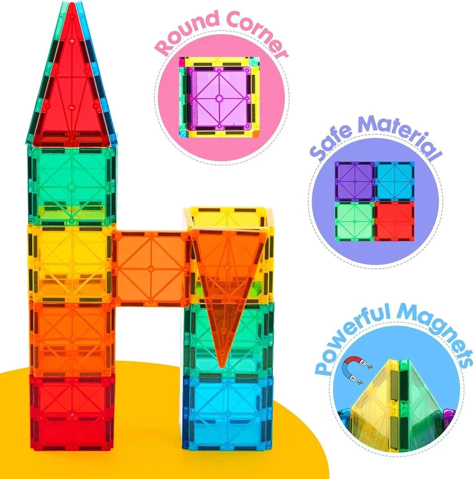 Leo & Friends Magnetic Tiles Puzzle – 100 PCS Building Set 3+ - kidscars.ie - [Kids Electric Cars]