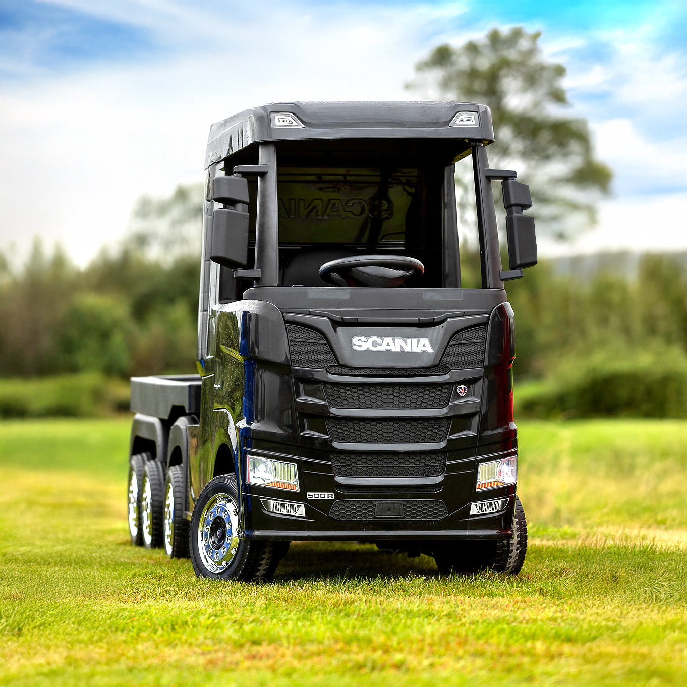 Scania Black Ride On Truck & Trailer for Kids | 24V - kidscars.ie - [Kids Electric Cars]