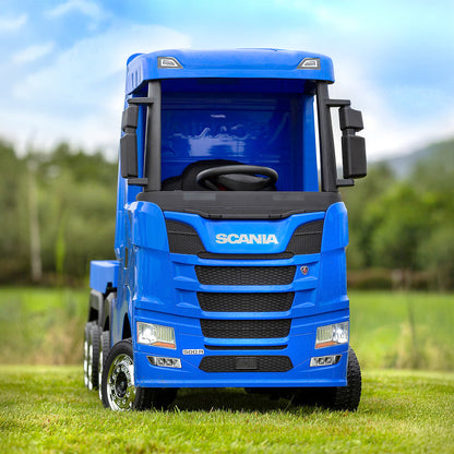 Scania Blue Ride On Truck & Trailer for Kids | 24V - kidscars.ie - [Kids Electric Cars]