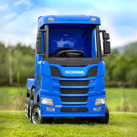 Scania Blue Ride On Truck & Trailer for Kids | 24V - kidscars.ie - [Kids Electric Cars]