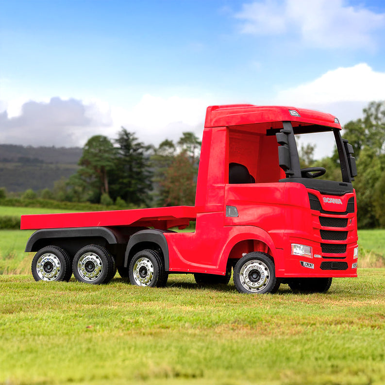 Scania Red Ride On Truck & Trailer for Kids | 24V - kidscars.ie - [Kids Electric Cars]