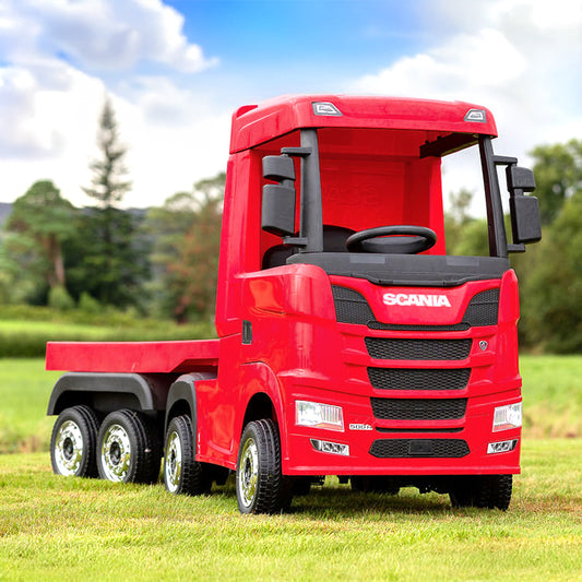 Scania Red Ride On Truck & Trailer for Kids | 24V - kidscars.ie - [Kids Electric Cars]