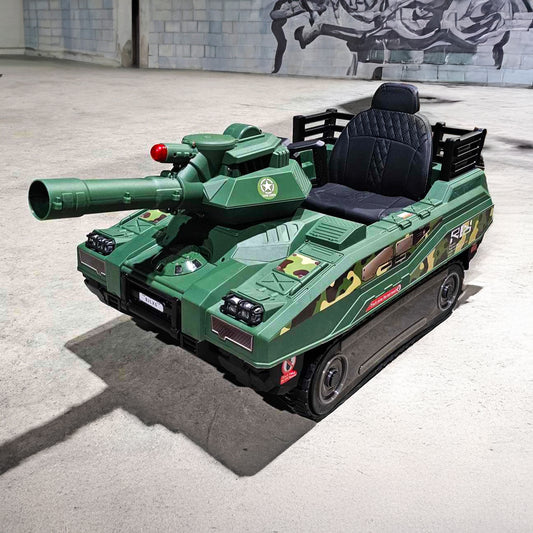 24V Kids Electric Army Tank Ride-on with Ball Shooter & Remote Control - kidscars.ie - [Kids Electric Cars]