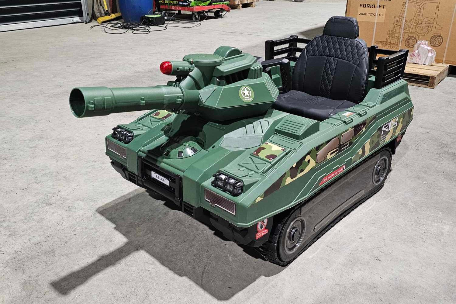 24V Kids Electric Army Tank Ride-on with Ball Shooter & Remote Control - kidscars.ie - [Kids Electric Cars]